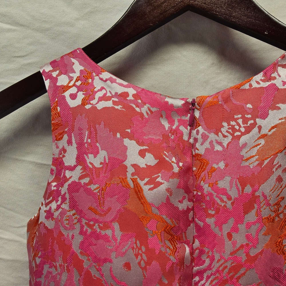 Zoe Ltd Dress Kids Size 12 Pink Abstract Floral Rosette Sleeveless Party Formal - Picture 7 of 9